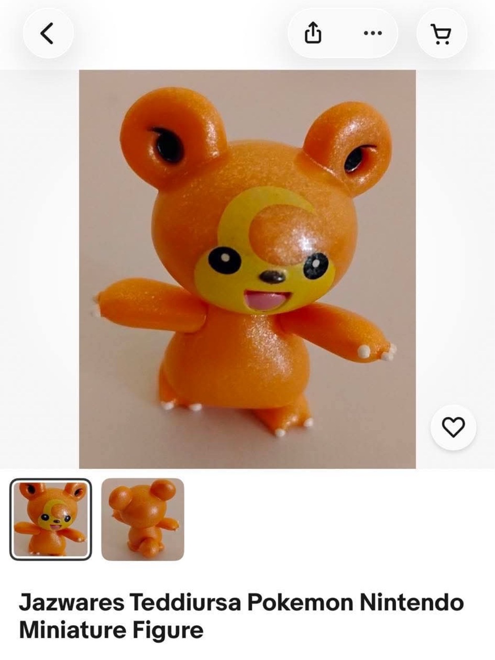 Pokemon Teddiursa Orange Miniature Figure